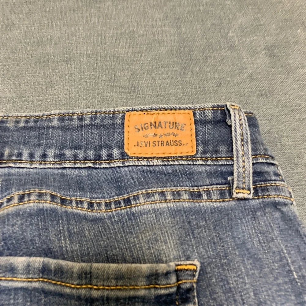 Levi's Signature Mid Rise Slim Jeans Men 36 Blue Denim Cotton Medium Wash Casual